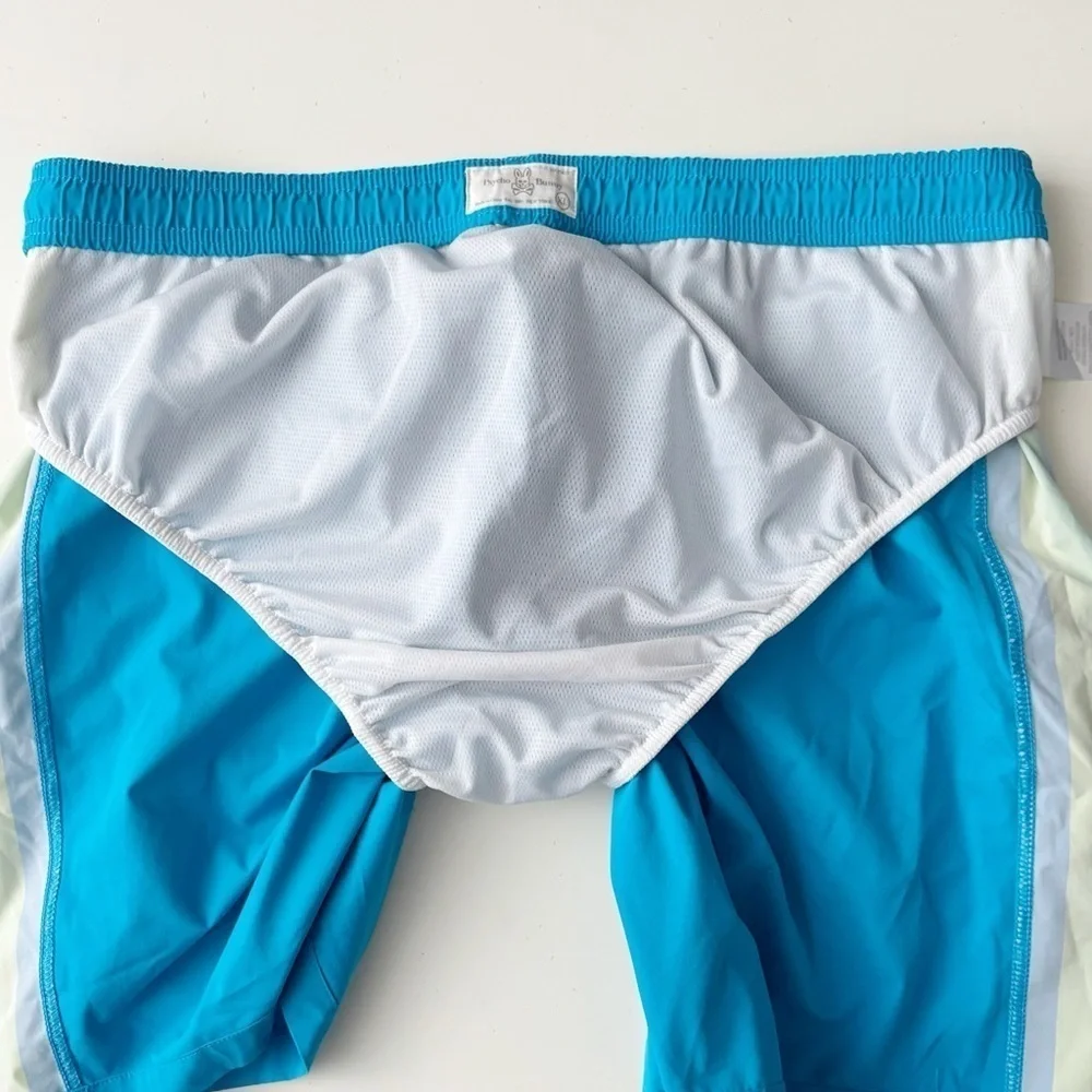 Psycho Bunny Men’s 7” Bickling Swim Trunks Size XL Blue Lined